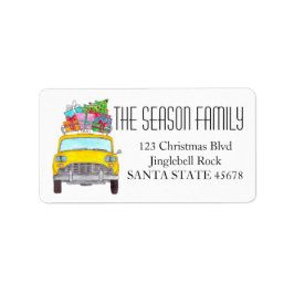 Etiqueta Presentes de Natal do táxi amarelo de Nova York