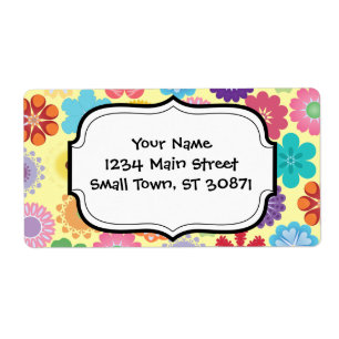 Etiqueta Presentes florais coloridos femininos do teste