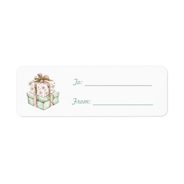 Etiqueta Presentes Marrom Menta Mocha Natal  (Frente)