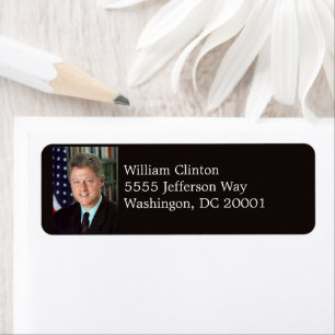 Etiqueta Presidente Bill Clinton Retrato Oficial Endereço