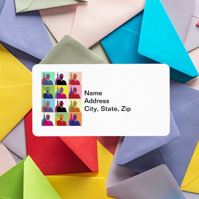 Etiqueta Presidente Obama Pop Art (President Obama Pop Art Address Labels)