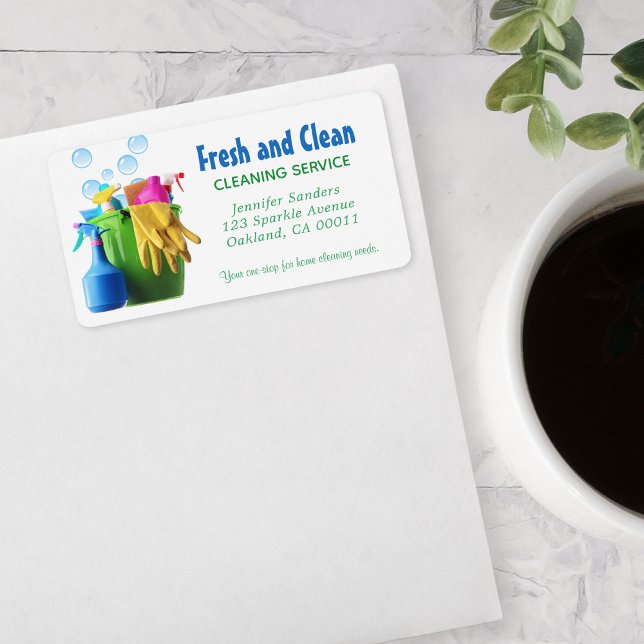 Etiqueta Prestações de serviços de limpeza Balde (Criador carregado)