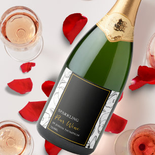 Etiqueta Preta de Vinho Pear Espumante de Fruta El