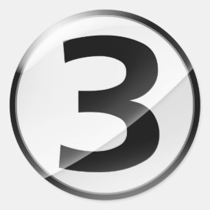 Etiqueta preta do número 3