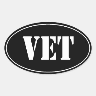 Etiqueta PRETA do Oval do VETERANO do VETERINÁRIO