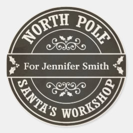 Etiqueta preta do presente da entrega do Natal do