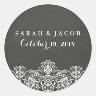 Etiqueta preta do quadro & do casamento do laço