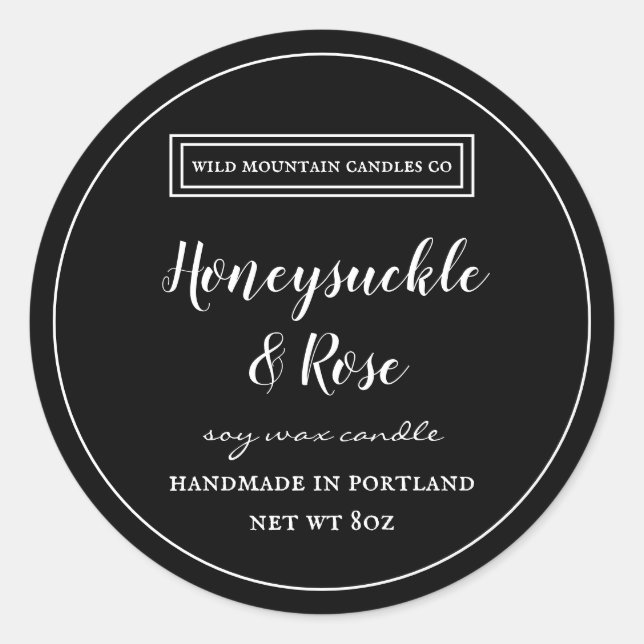 Etiqueta Preta e Branca Personalizada (Frente)