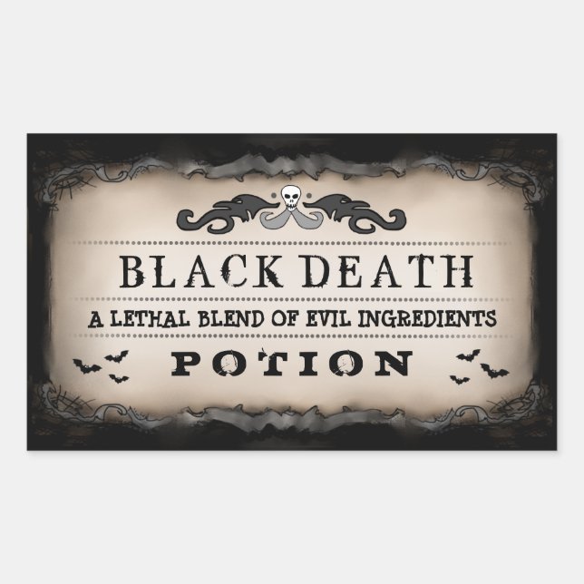 Etiqueta Preta e Marrom da Festa do Dia das Bruxas (Frente)
