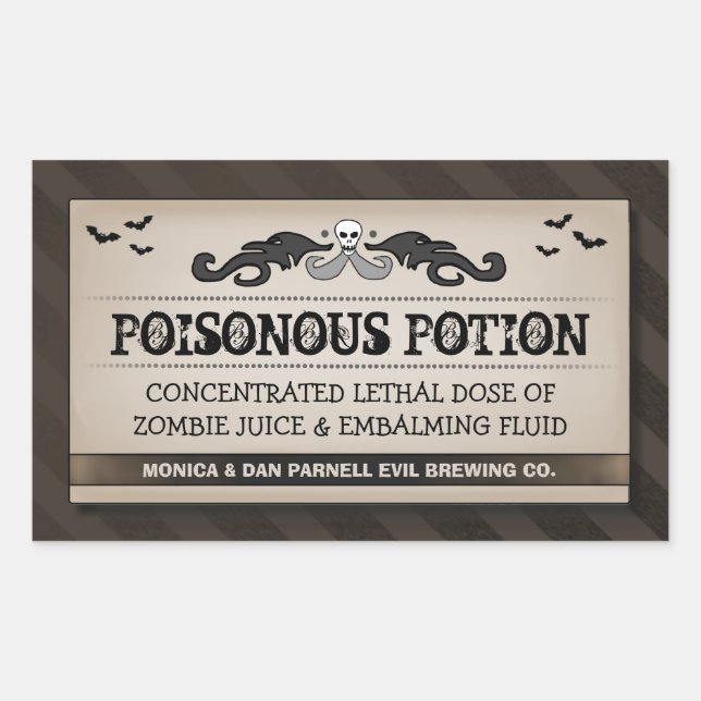 Etiqueta Preta e Marrom da Festa do Dia das Bruxas (Frente)