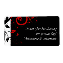 Etiqueta Preto e branco com espiral reversa vermelha