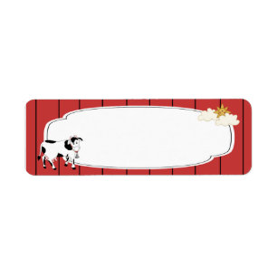 Etiqueta preto e branco da vaca