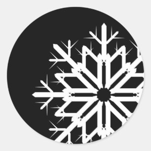 Etiqueta preto e branco do floco de neve