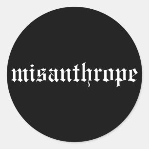 Etiqueta preto e branco do Misanthrope