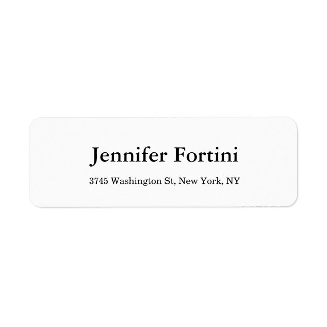 Etiqueta Preto e Branco Elegante Simples (Frente)