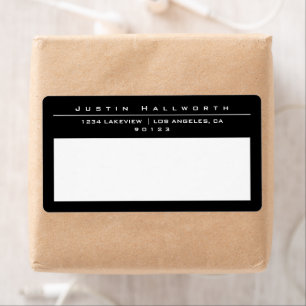 Etiqueta Preto e branco estilizados de forma exclusiva