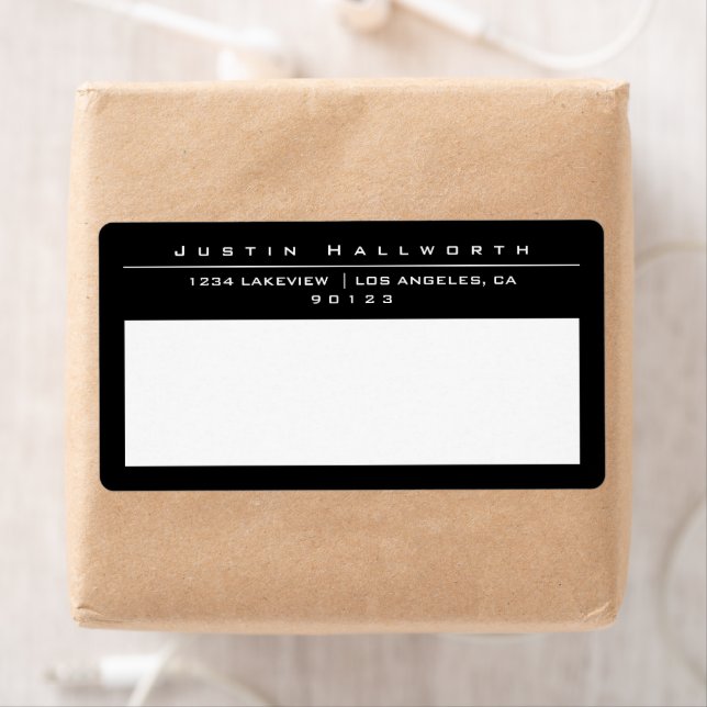 Etiqueta Preto e branco estilizados de forma exclusiva (Insitu)