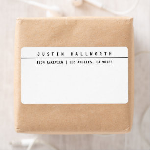 Etiqueta Preto e branco minimalista legal