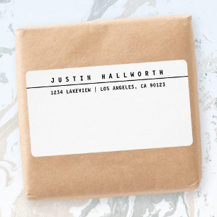 Etiqueta Preto e branco minimalista legal