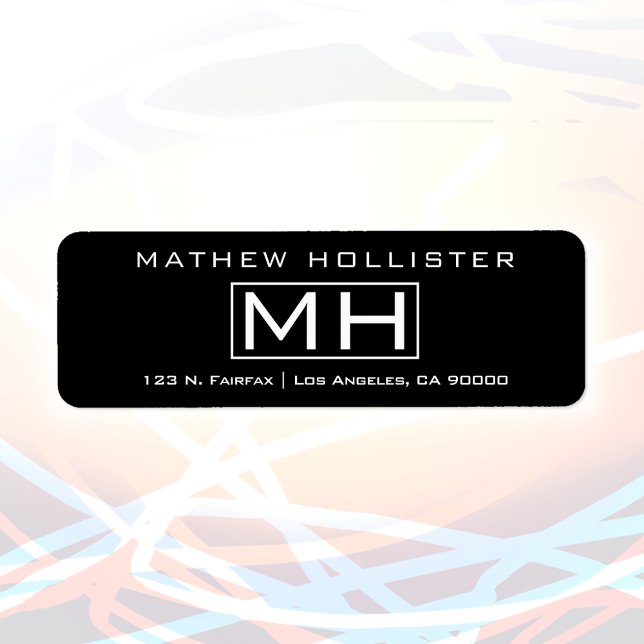 Etiqueta Preto e Branco moderno (Criador carregado)