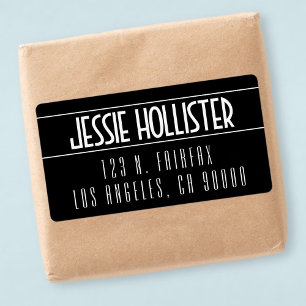 Etiqueta Preto e Branco Moderno