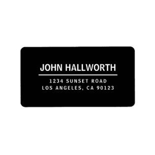 Etiqueta Preto e branco moderno simples