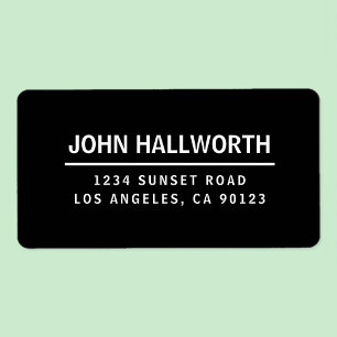 Etiqueta Preto e branco moderno simples