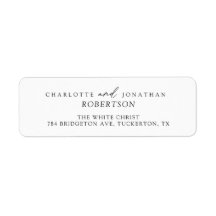 Preto e Branco - Simples Endereço de Retorno Moder