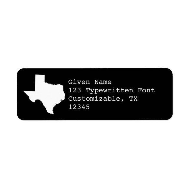 Etiqueta Preto e Branco Texas (Frente)