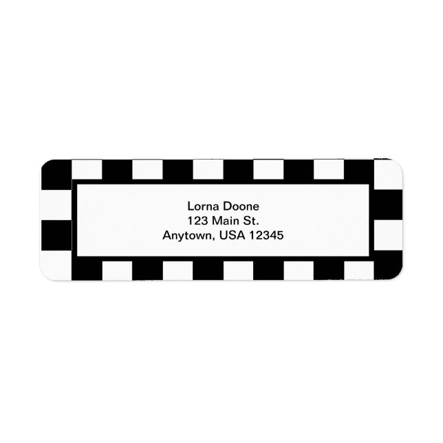 Etiqueta Preto e branco verificados (Frente)