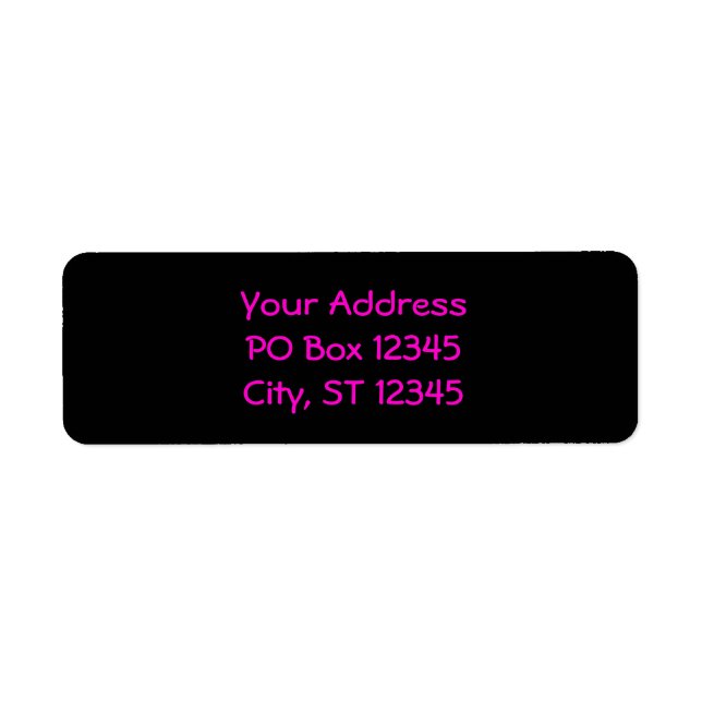 Etiqueta Preto e Rosa Neon (Frente)
