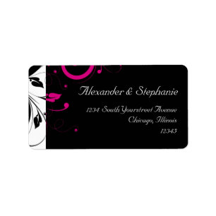 Etiqueta Preto +Etiqueta branca do casamento do redemoinho