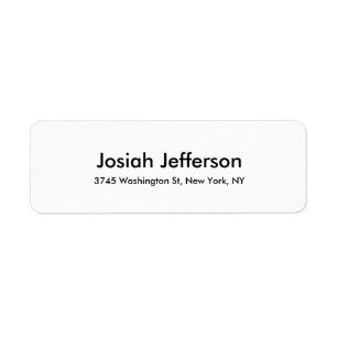 Etiqueta Preto liso criativo moderno original & branco