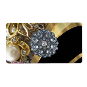 Etiqueta Preto & ouro que bling