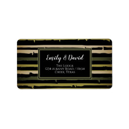 Etiqueta Preto sólido com faixas de bambu verdes