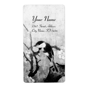 Etiqueta PRIMAVERA BIRD E Cinza Negra- DA ÁRVORE FLOR