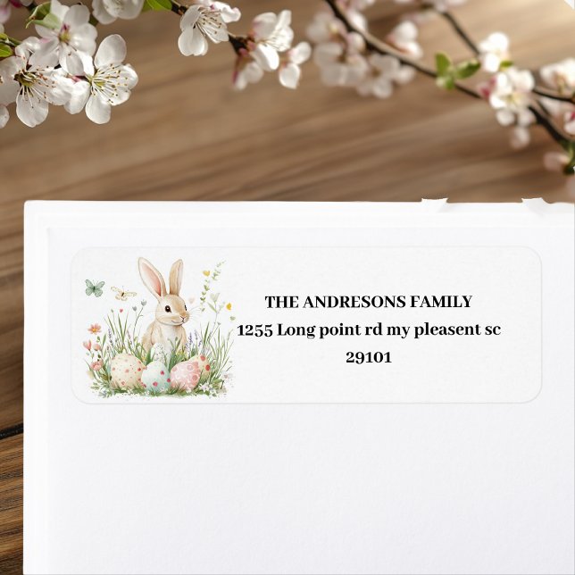 Etiqueta Primavera Bunny e Páscoa Floral (Criador carregado)