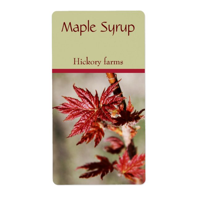 etiqueta primavera maple folha maple xarope comida (Frente)