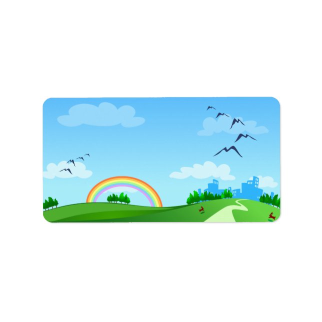 Etiqueta Primavera paisagem, rótulos (Frente)