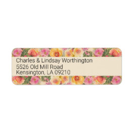 Etiqueta Primavera Watercolor Popppps Endereço de Devolução