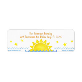 Etiqueta Primeira viagem em torno do rótulo de endereço de