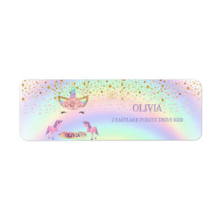 Etiqueta Primeiro aniversario Arco-Íris do Unicórnio