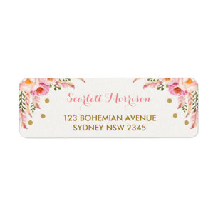 Etiqueta Primeiro aniversario Dourado Boho Floral Blush Ros