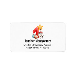 Etiqueta Primeiro aniversario Feliz de Vaca