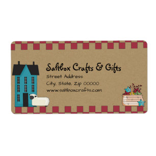 Etiqueta primitiva da casa de Saltbox