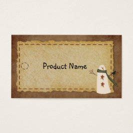 Etiqueta Primitiva Snowman Hang