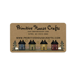 ETIQUETA PRIMITIVE SALTBOX HOUSS E ESTRELAS RETORNAR ENDERE