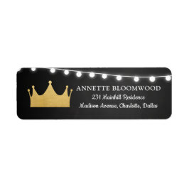 Etiqueta Prince Crown | Folha de ouro Chá de fraldas | Quad