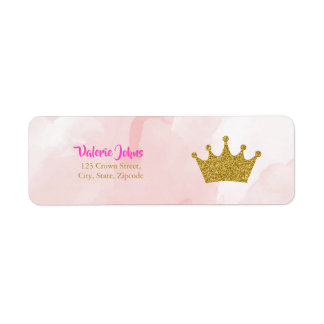 Etiqueta Princesa Dourada Glitter Crown Chá de fraldas