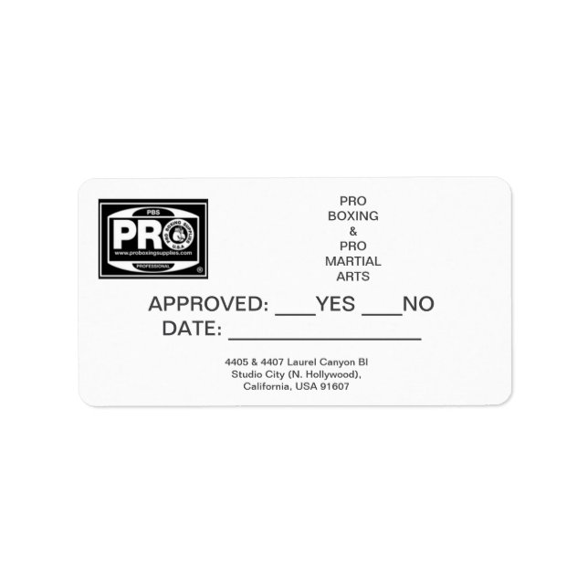 ETIQUETA #PROBOXING & #PROMARTIALARTS (Frente)